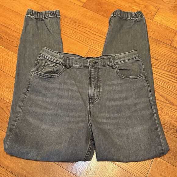 Free Assembly Gray Denim Jogger Jeans Girls Size 18 Adjustable Waist - Picture 2 of 7